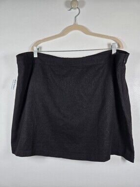 NEW Old Navy Black Jack Linen Blend Mini Shift Skirt Plus Size XXL